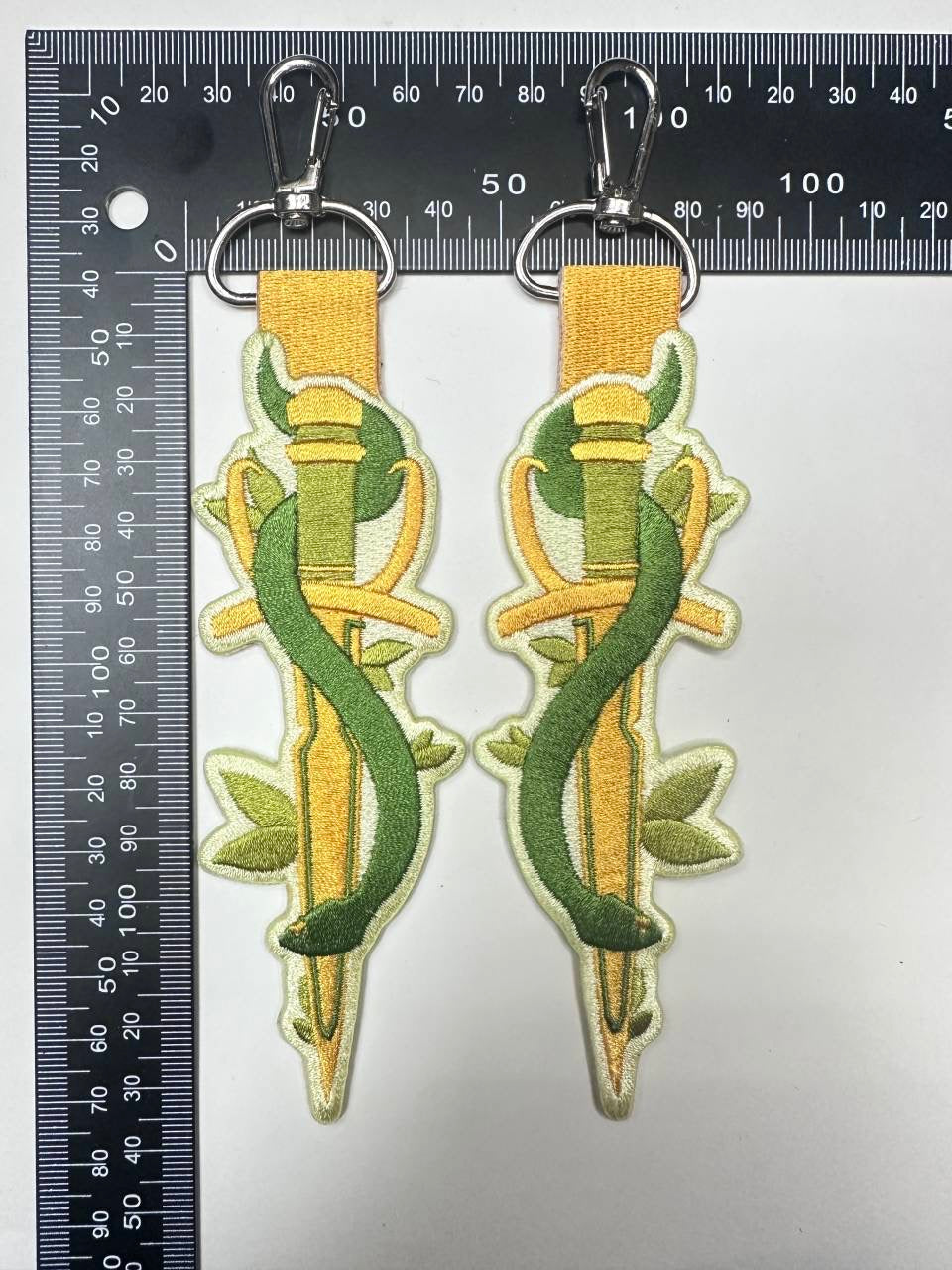 Sword and Snake Embroidered Keytag