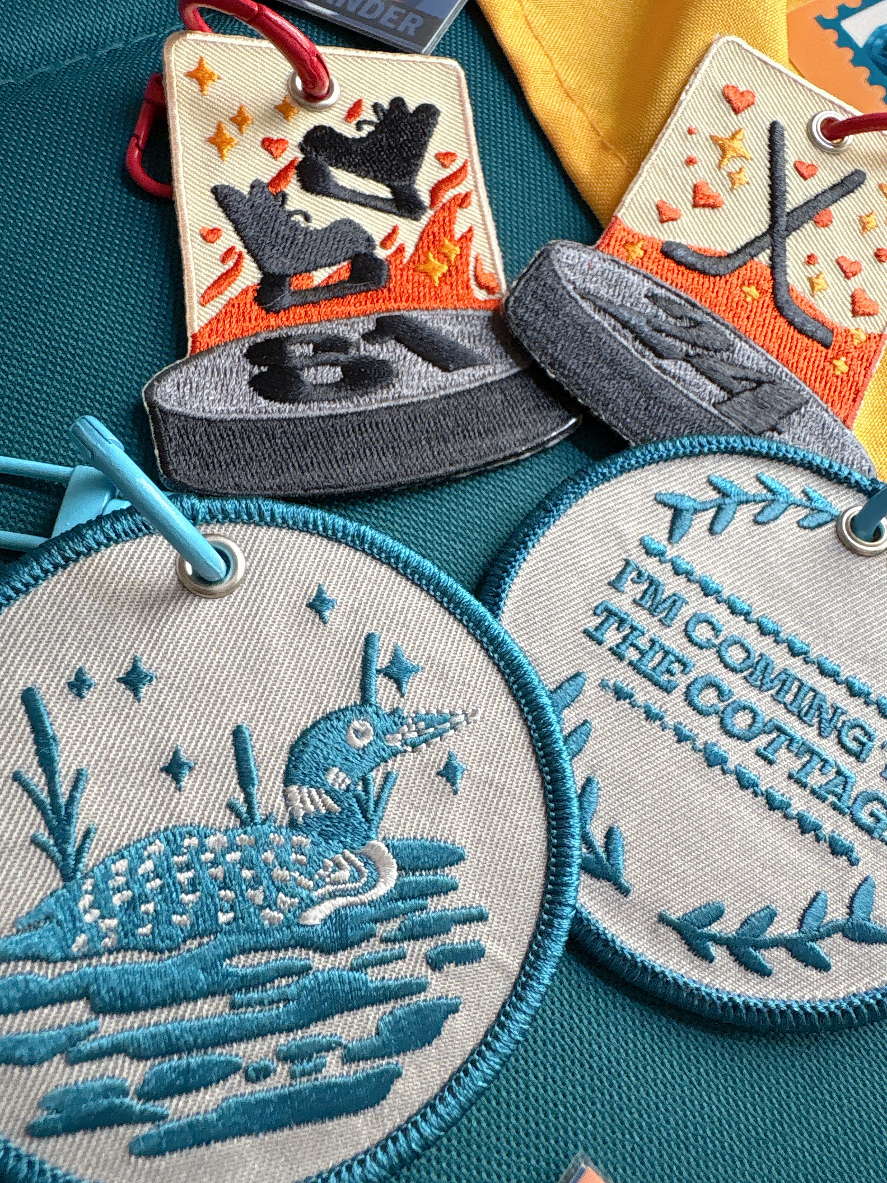 Hockey Embroidery Keychains