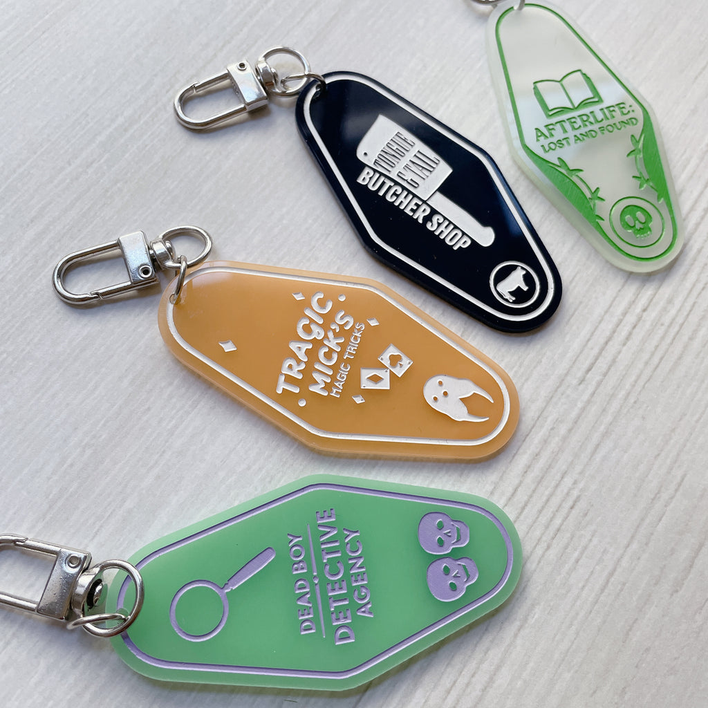 Ghostly Hotel Keychains