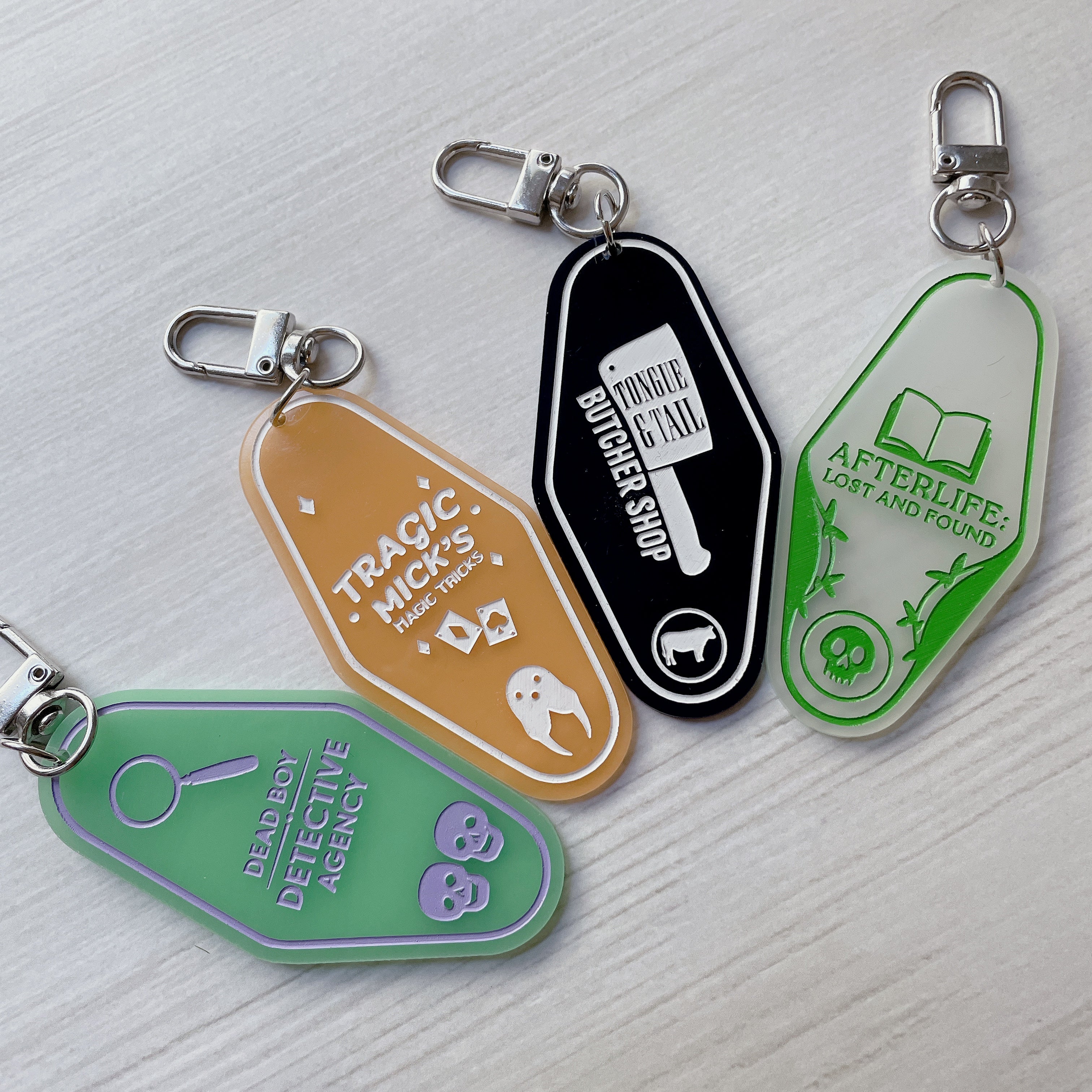 Ghostly Hotel Keychains