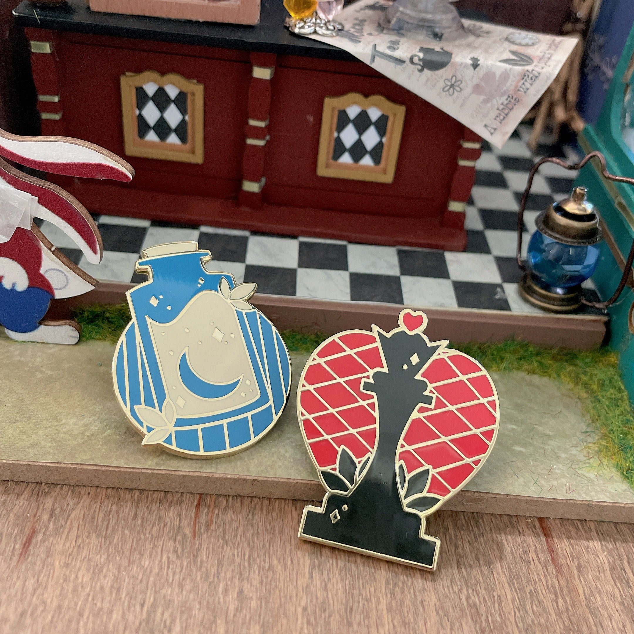 Queen of Hearts & Stolen Moon Enamel Pins