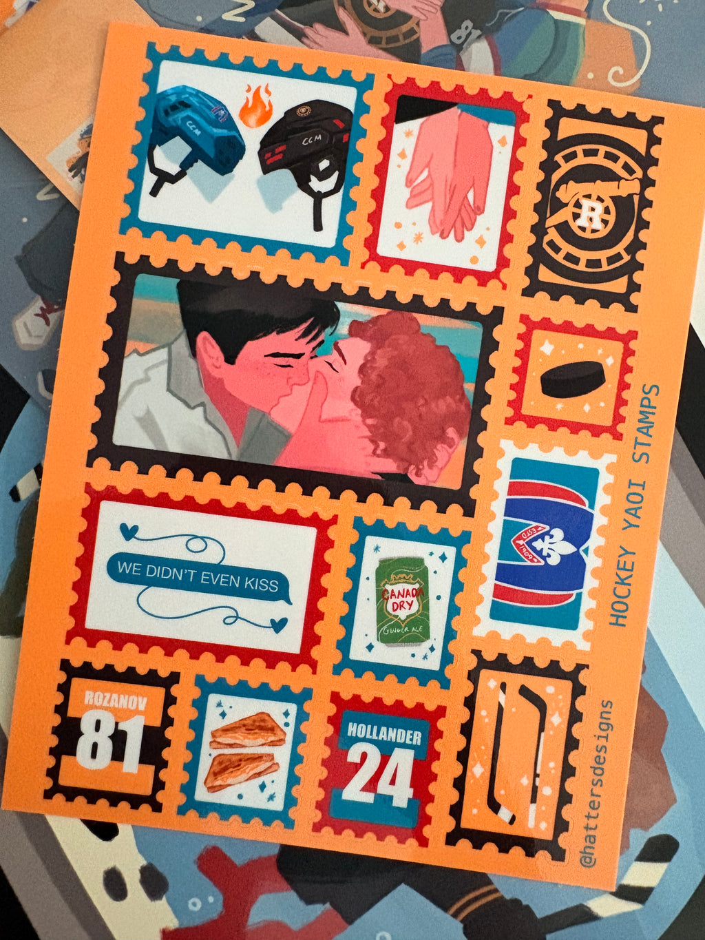 Hockey Yaoi Stamp Stickers & Print