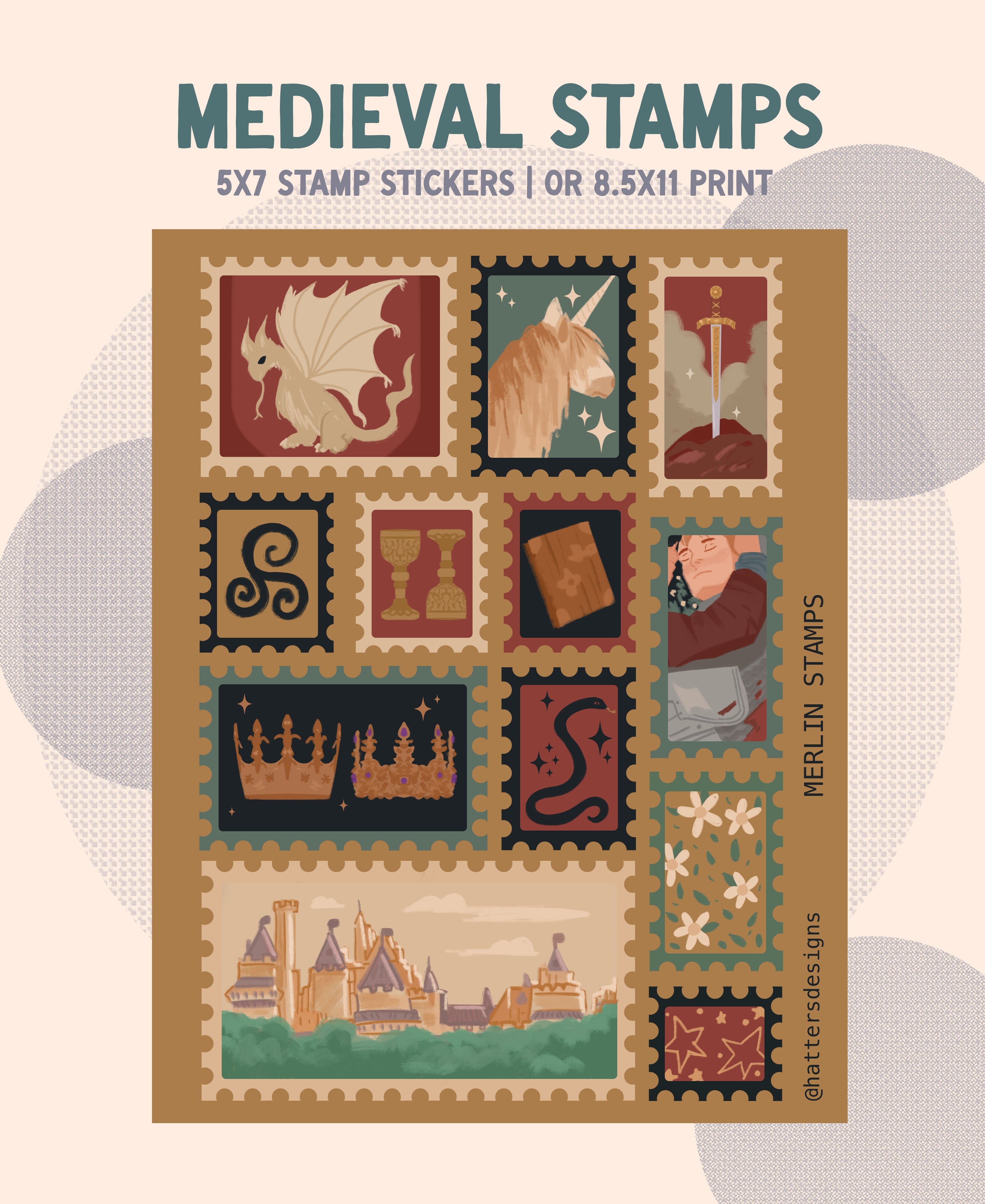 Medieval Stamp Stickers