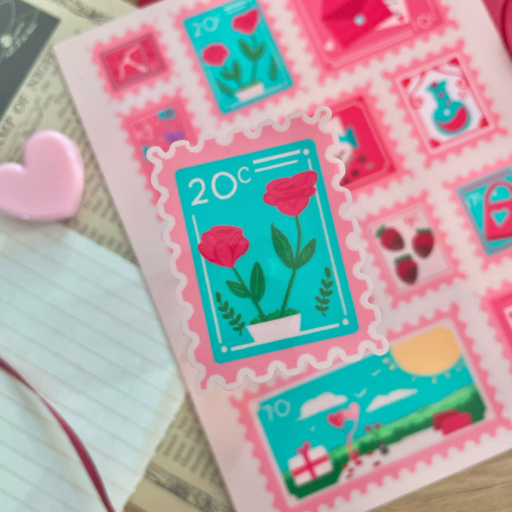 Love Stamps Sticker Sheet