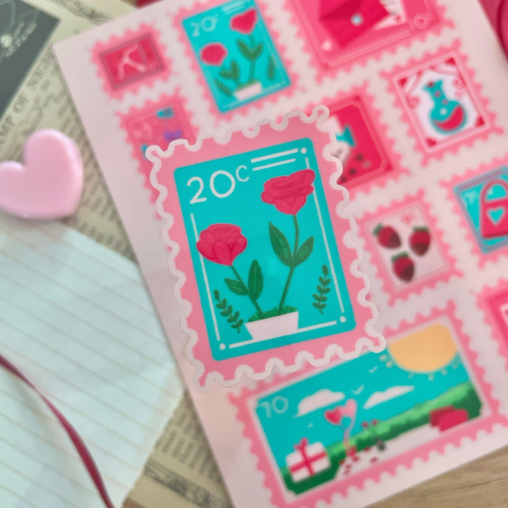 Love Stamps Sticker Sheet