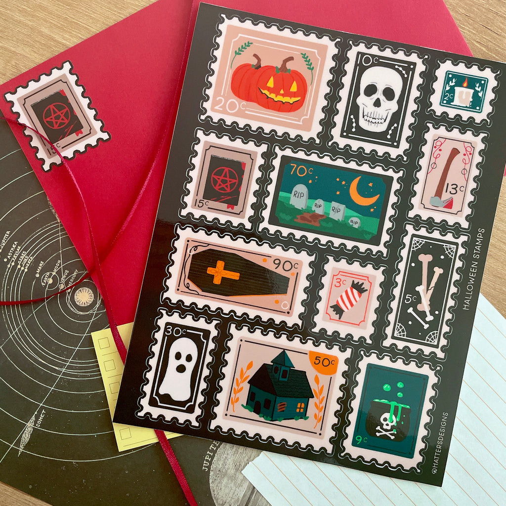 Halloween Stamp Sticker Sheet