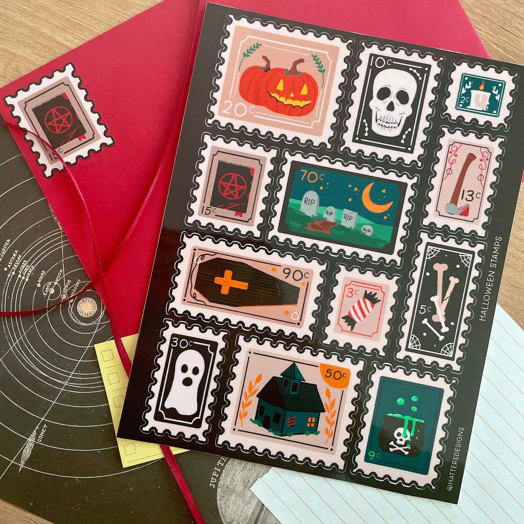 Halloween Stamp Sticker Sheet