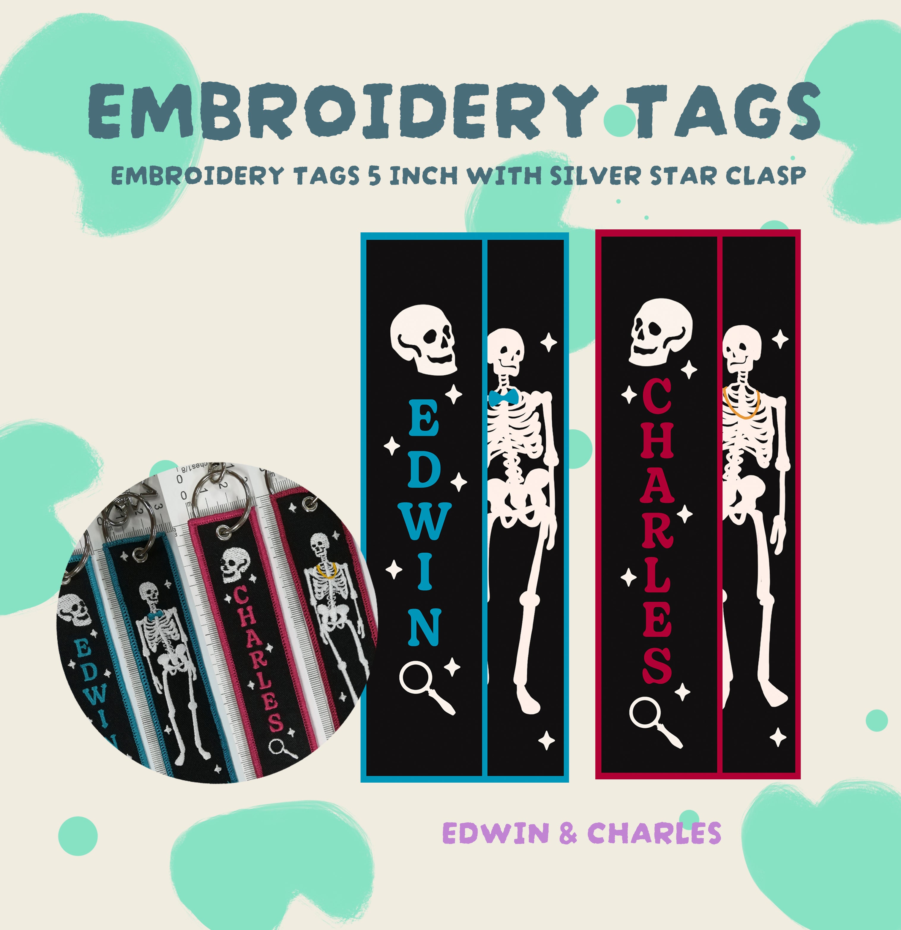 Ghostly Embroidery Tags