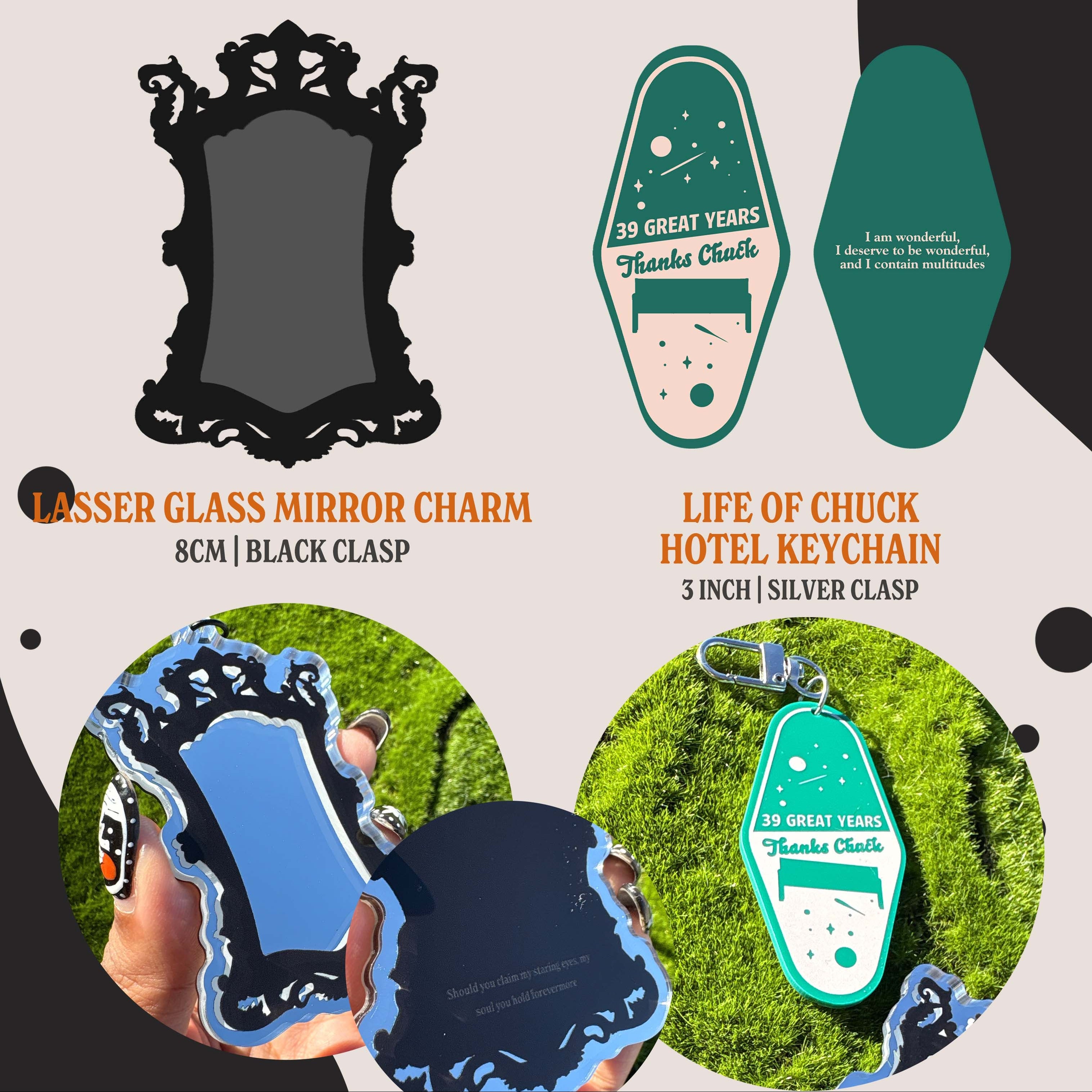 Flanagan Universe Lasser Glass & Chuck Hotel Keychain