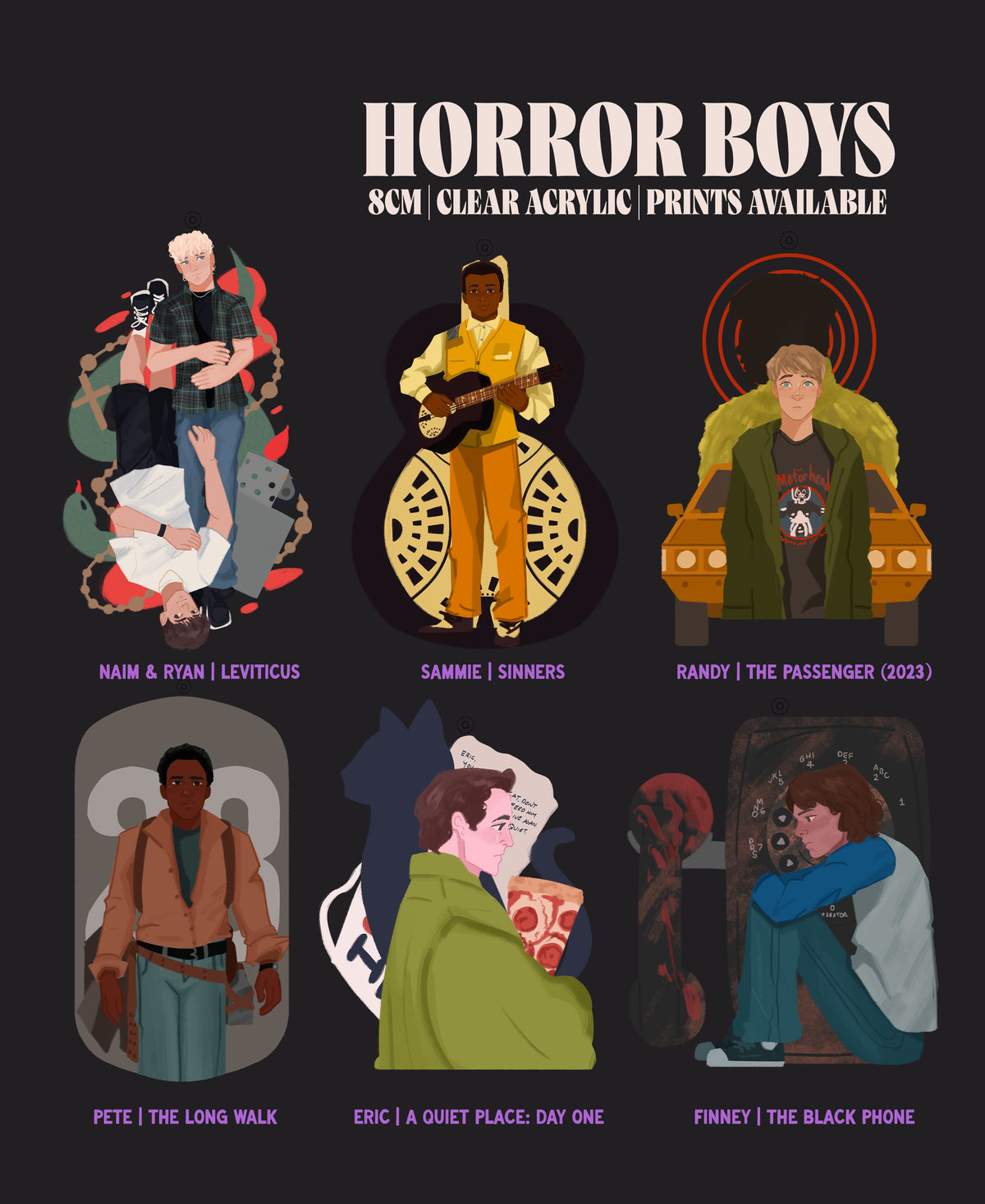 Horror Boys Charms & Prints