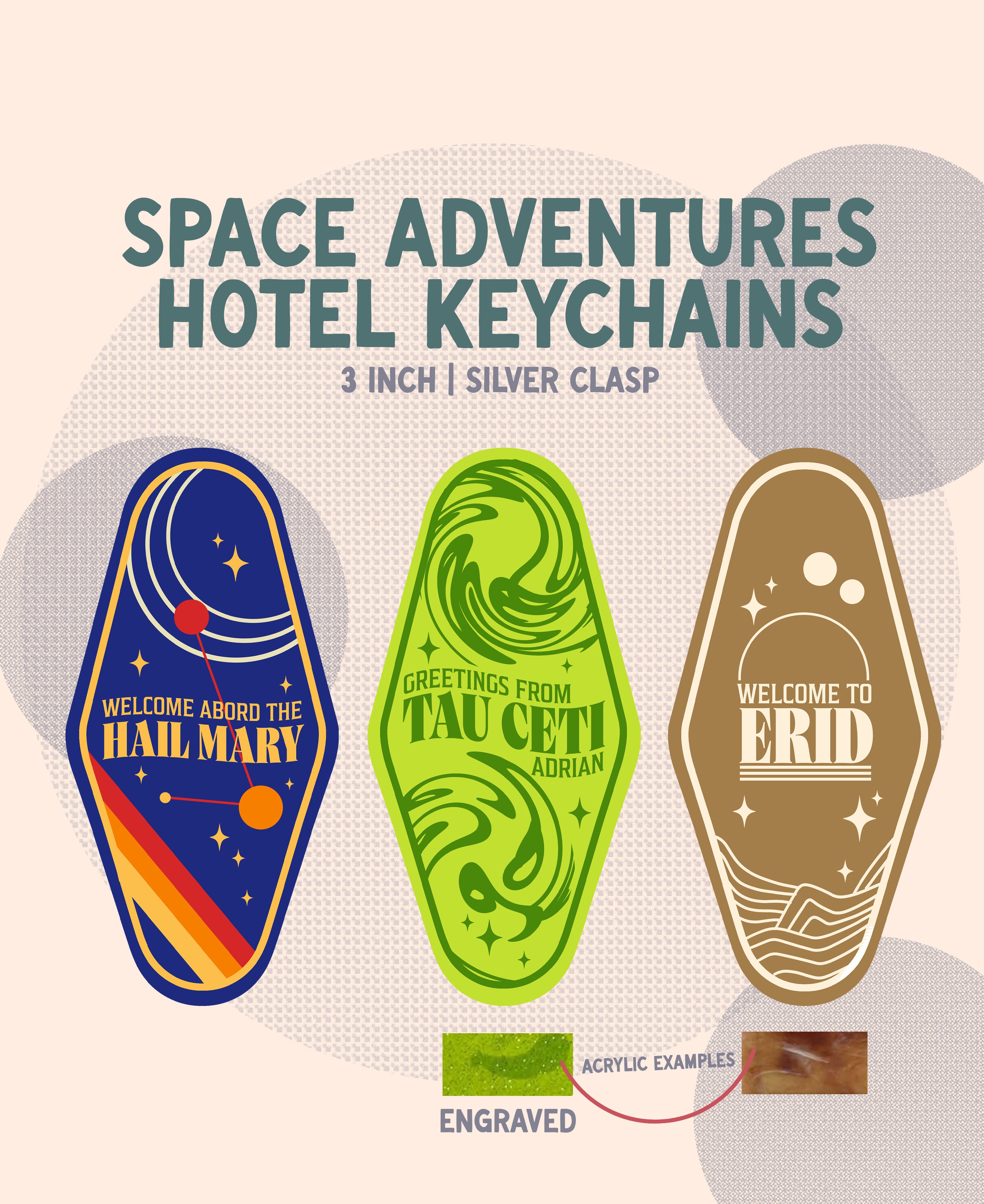 Space Adventures Hotel Keychains