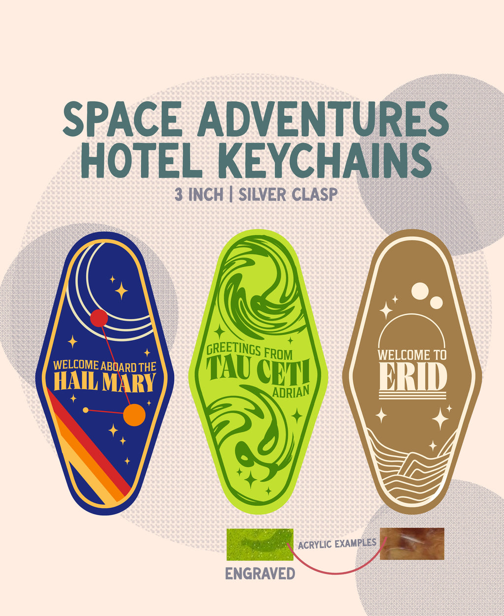 Space Adventures Hotel Keychains