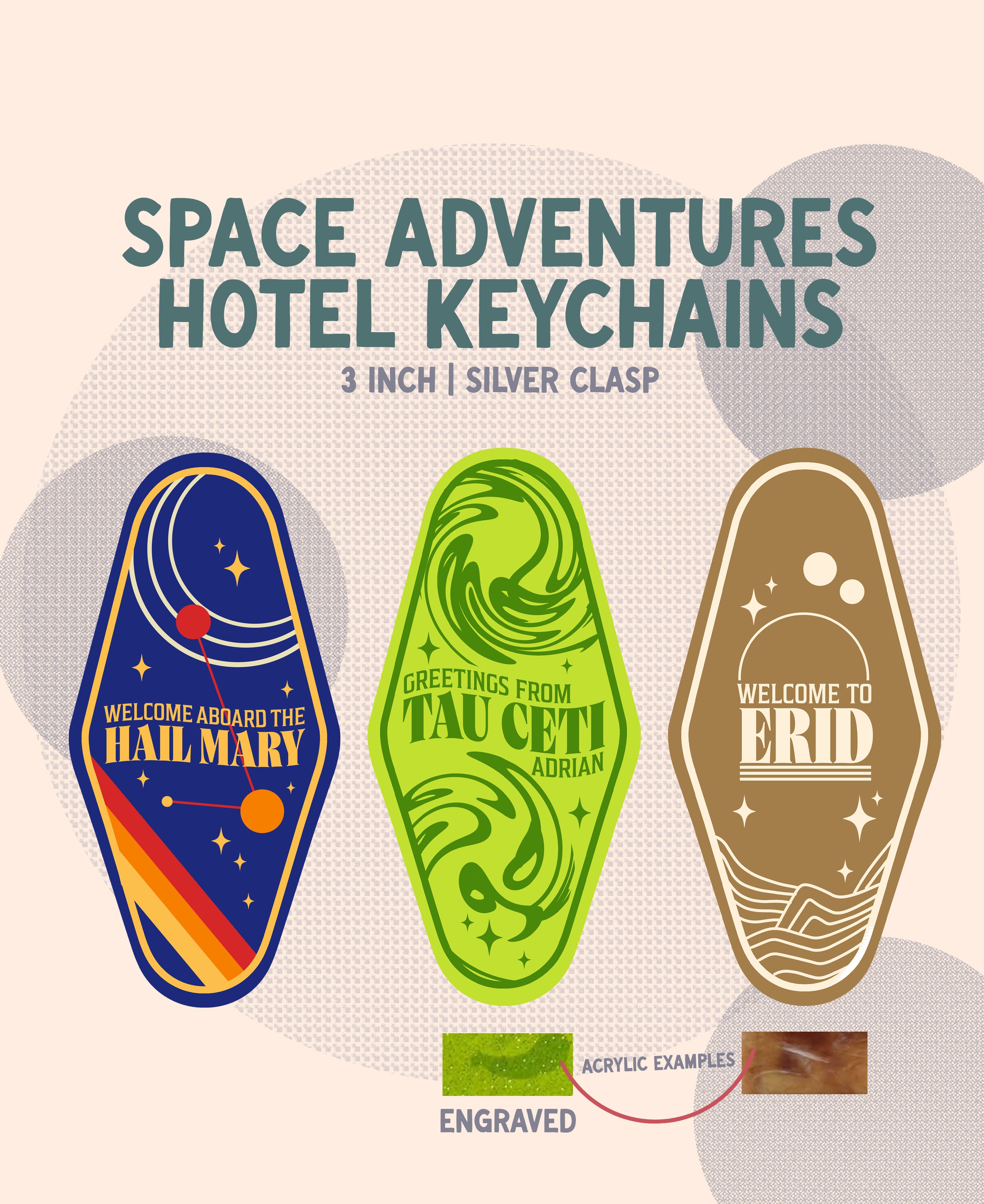 Space Adventures Hotel Keychains